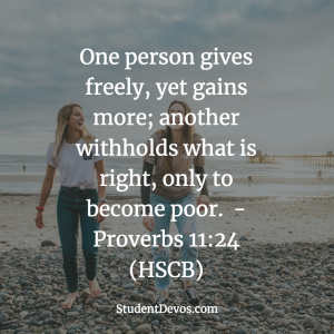 Daily Bible Verse and Devotion – Proverbs 11:24