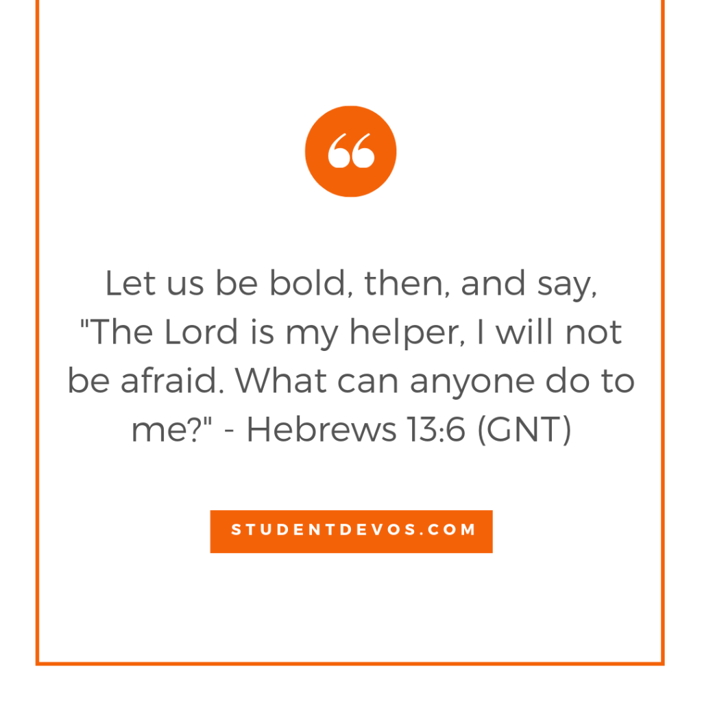 Daily Bible Verse and Devotion – Hebrews 13:6