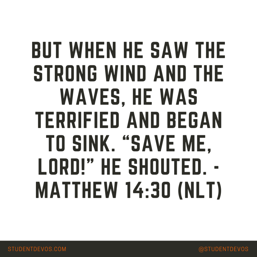 Daily Bible Verse and Devotion – Matthew 14:30